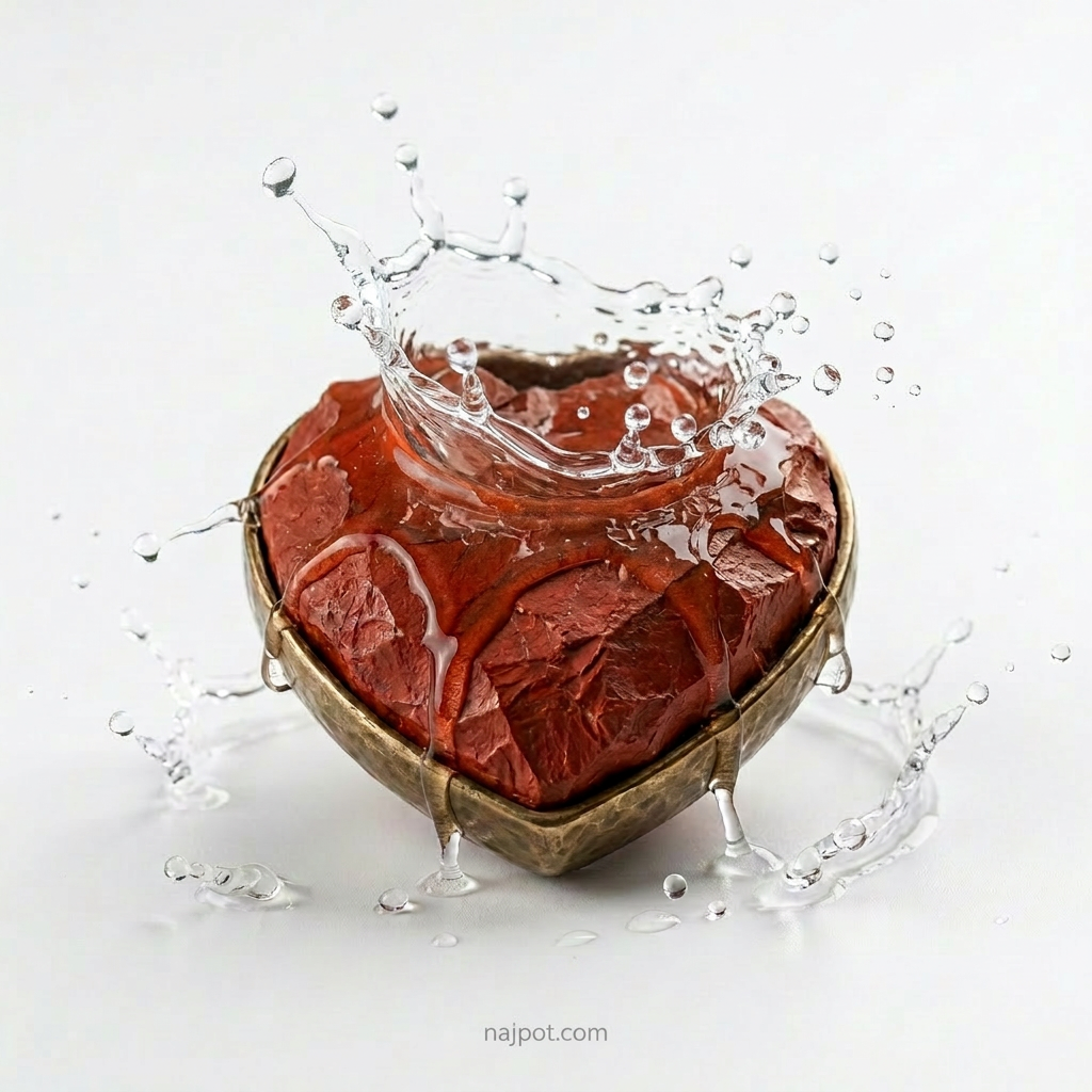 Transparent glass heart on white background